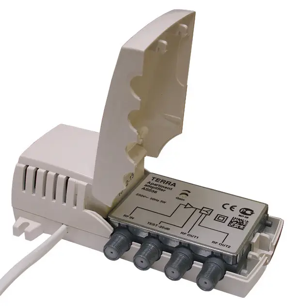 Підсилювач телевізійного сигналу Terra AS036 квартирний на два виходи (02510) - фото 2