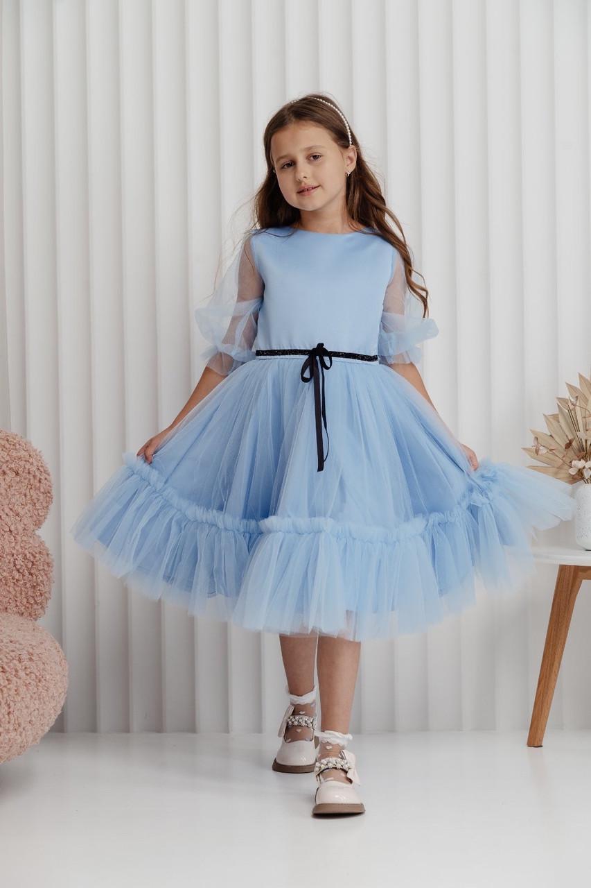 Платье праздничное для девочки 116 см Голубой (2229152300) - фото 8