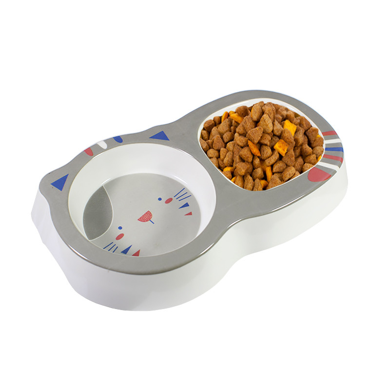 Миска для котов и собак Taotaopets 115506 двойная пластиковая Grey