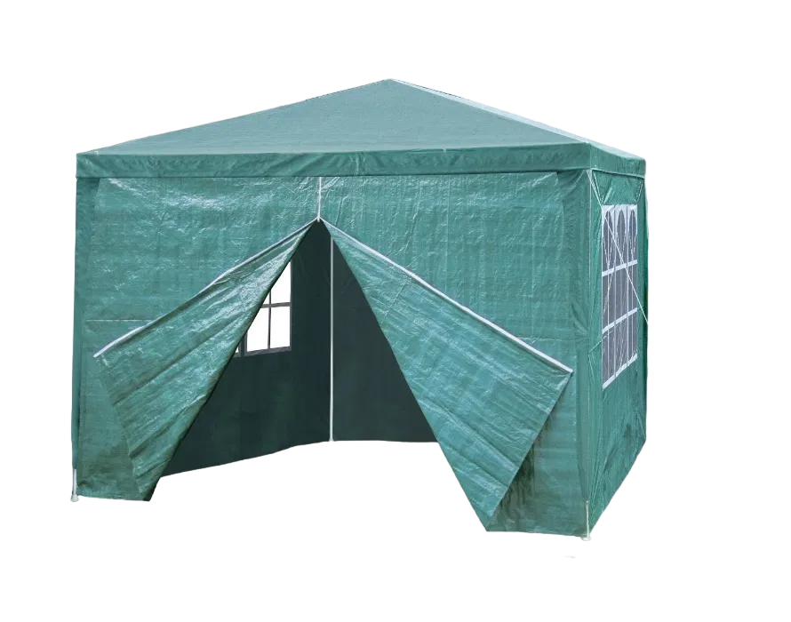 Садовый Павильон Шатер с Окнами 3,0 х 3,0 х 2,5 м Зеленый