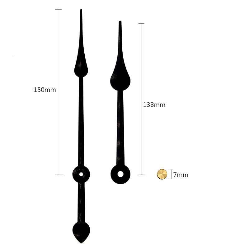 Годинниковий механізм DIY без вушка зі стрілками 15/19/17 см Чорний (7031) - фото 2