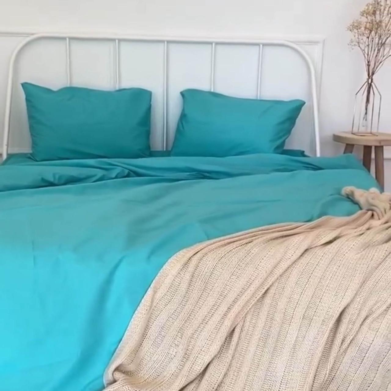 Пододеяльник двуспальный поплин Lux 180х215 см Бирюзовый (2217422215)