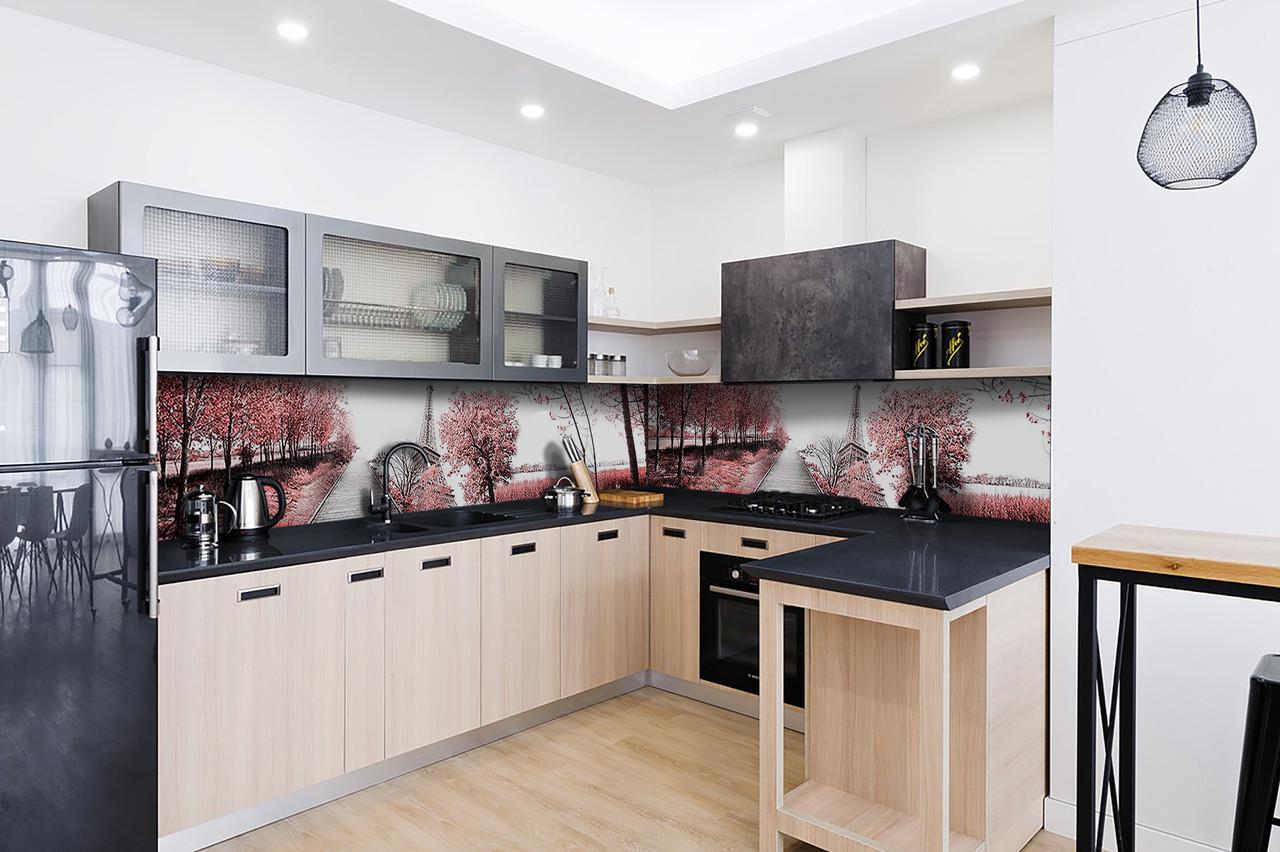 Кухонный фартук Романтическая алея из самоклеющейся виниловой пленки 65х250 см Розовый Кухонный фартук Романтическая алея из самоклеющейся виниловой пленки 65х250 см Розовый