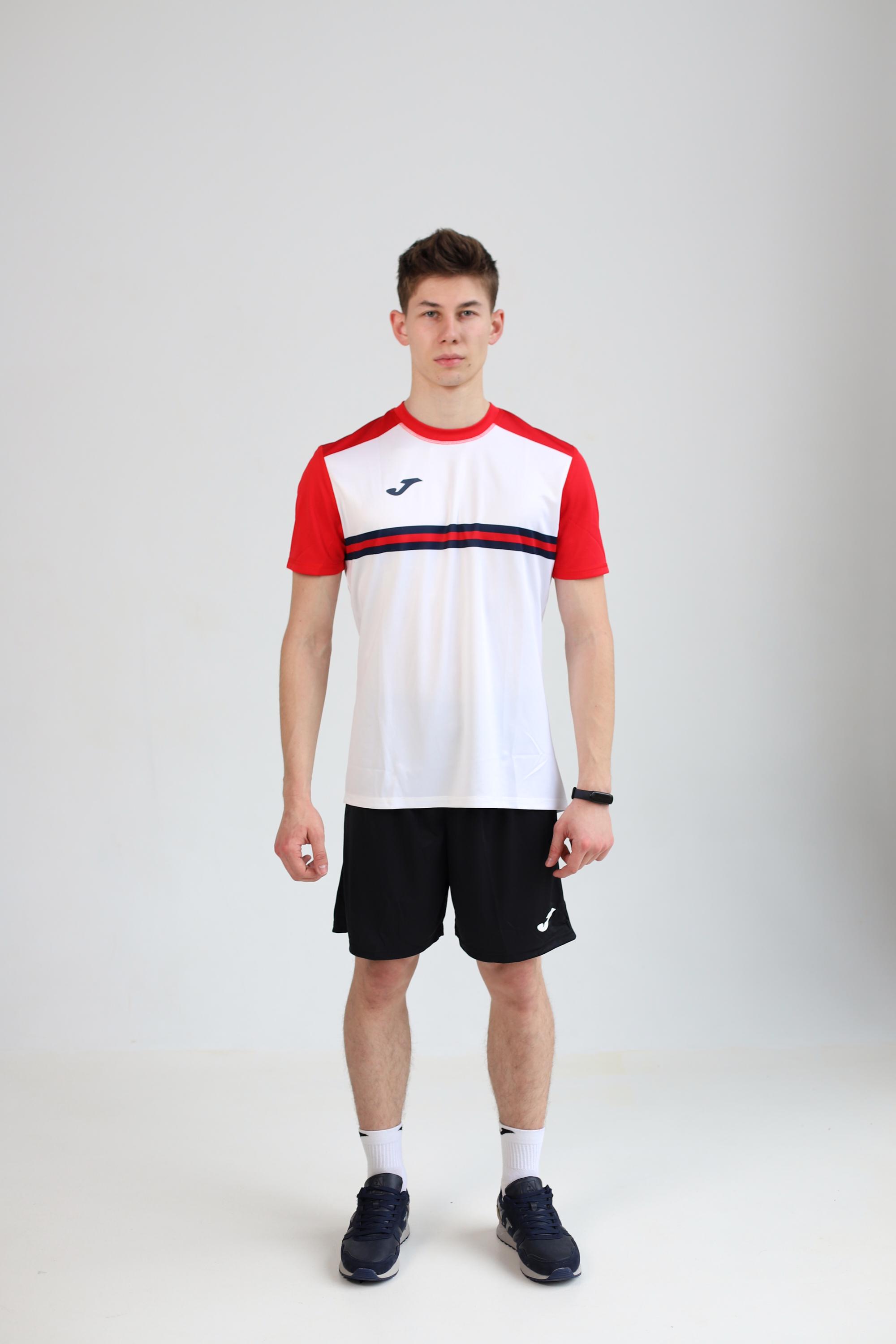 Футболка Joma 102852.206 Hispa Iv Short Sleeve T-Shirt M White/Red (8445456397557) - фото 3