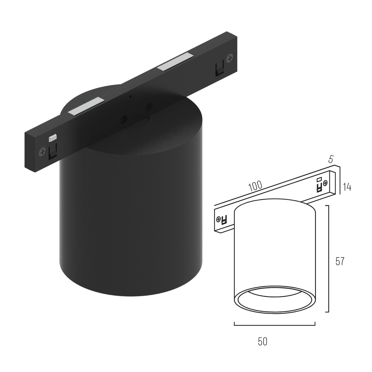 Світильник магнітний трековий MERALLI CYLINDER 6W 3000K/6000K регульована WIFI 2,4G TUYA Чорний (TRVB0C006) - фото 2 Світильник магнітний трековий MERALLI CYLINDER 6W 3000K/6000K регульована WIFI 2,4G TUYA Чорний (TRVB0C006) - фото 2
