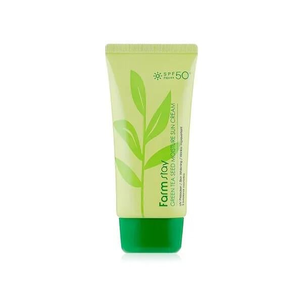 Крем солнцезащитный с семенами зеленого чая Farm Stay Green Tea Seed Moisture Sun Cream SPF50+ PA+++ 70 г