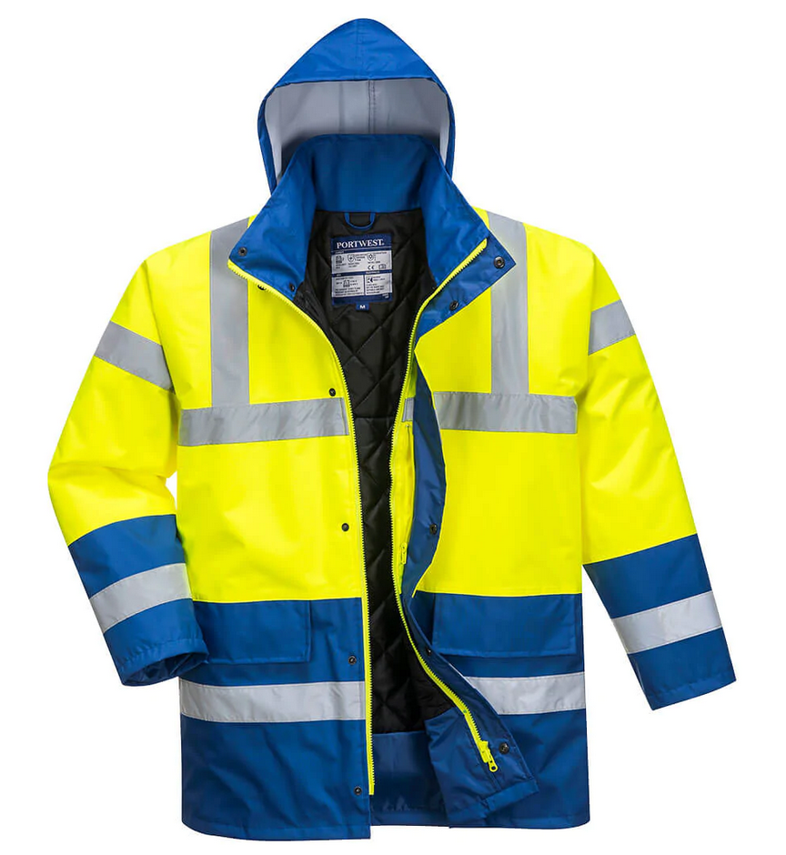 Куртка сигнальная утепленная PORTWEST S466 Hi Vis Contrast Traffic Jacket S Желто-голубой (S466YRBS)