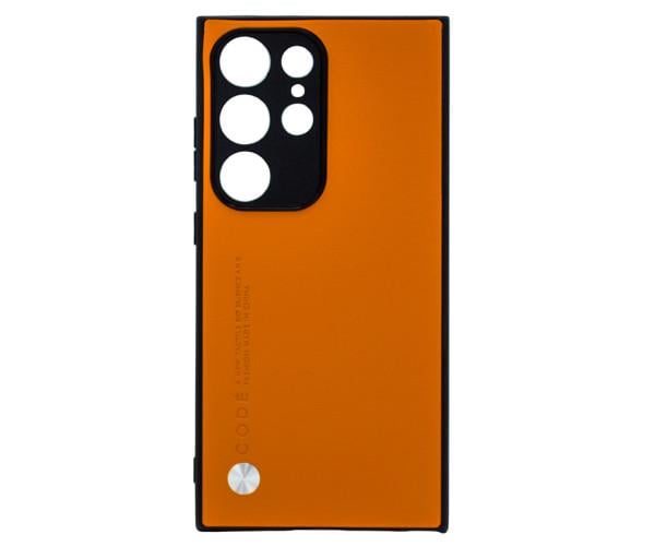 Кожаный чехол - накладка CODE Tactile Experience для Samsung Galaxy S24 Ultra Жёлтый