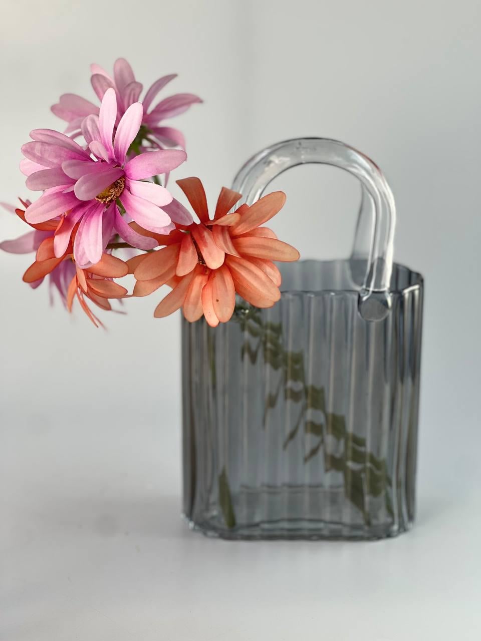 Ваза мала Модна сумка 22x13 см Сірий (102-1600)