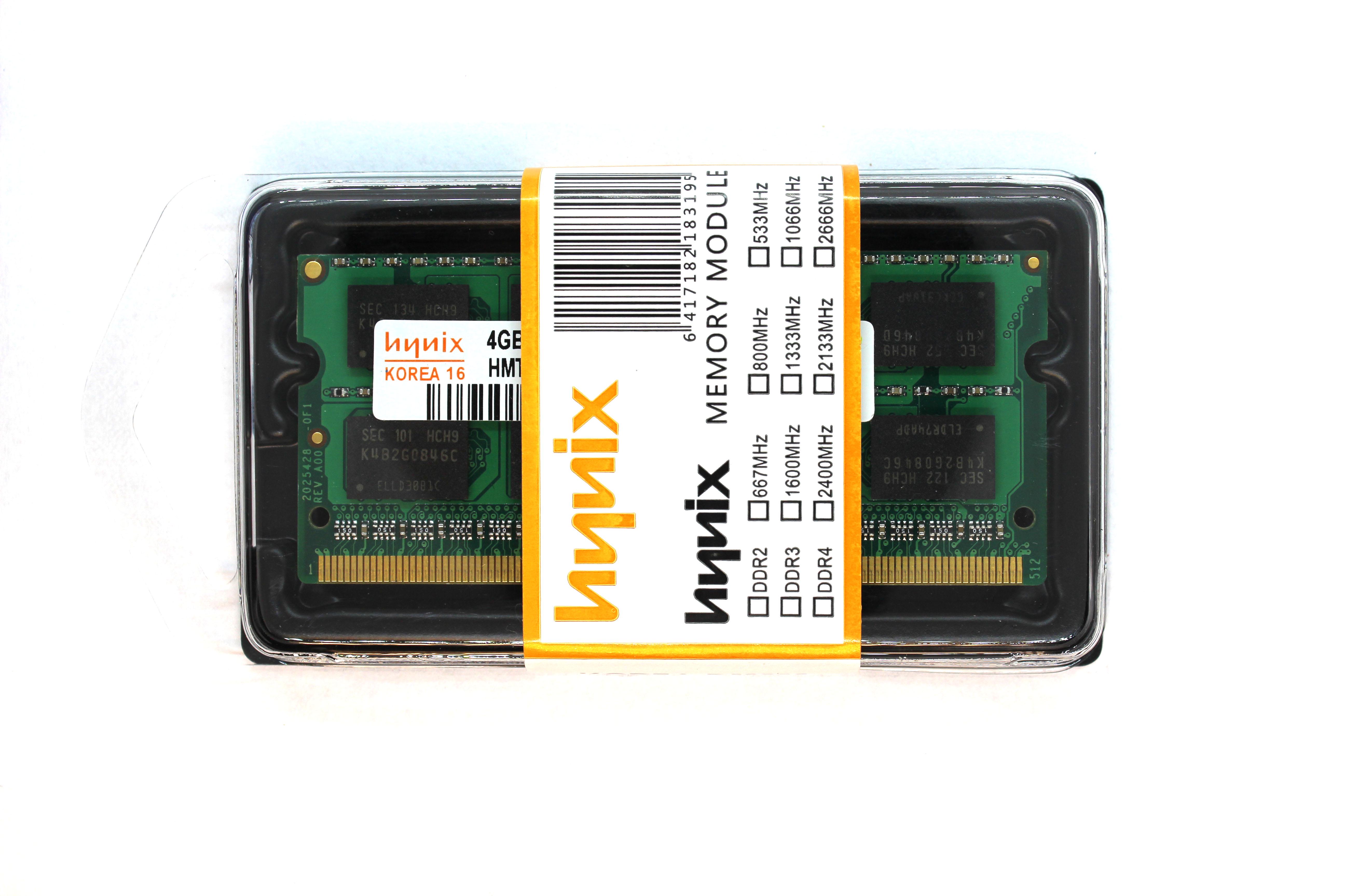 Оперативна пам'ять Hynix SO-DIMM DDR3-1333 4096 Мб PC3-10600 16Chip (HMT351S6BFR8C-H9) - фото 1