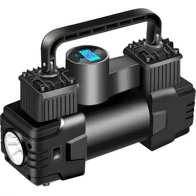 Автомобільний компресор від прикурювача з насадками і дисплеєм (AND XL-1025)