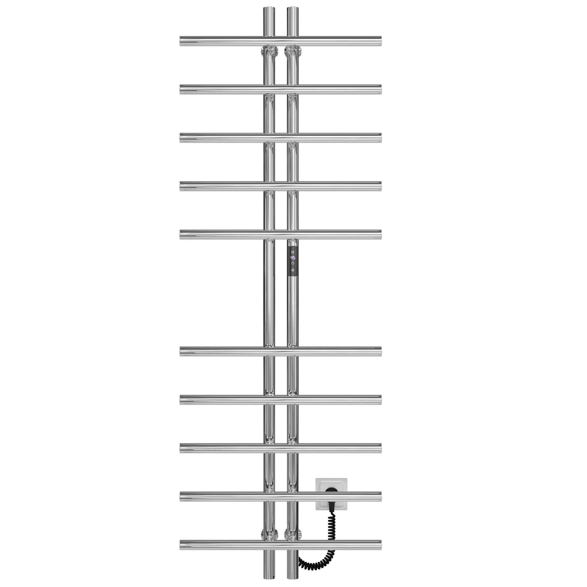 Полотенцесушитель электрический Deffi Gray П10 JD03 правое подключение нержавеющая сталь 60х1450 мм Хром (A.GY.145.6.10.ECR1)