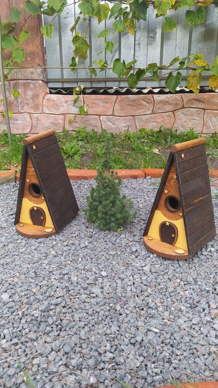 Дом для птиц Осень из древесины отделан маслом-воском 325х290х210 мм Коричневый - фото 4 Дом для птиц Осень из древесины отделан маслом-воском 325х290х210 мм Коричневый - фото 4