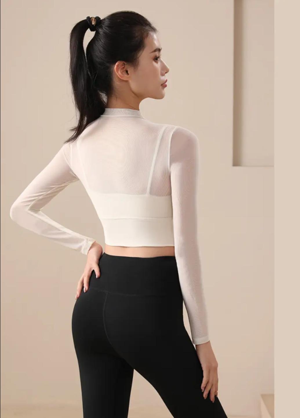 Топ женский с лонгсливом из сеточки Good Comfort S Кремовой (1849-42-01) - фото 3 Топ женский с лонгсливом из сеточки Good Comfort S Кремовой (1849-42-01) - фото 3