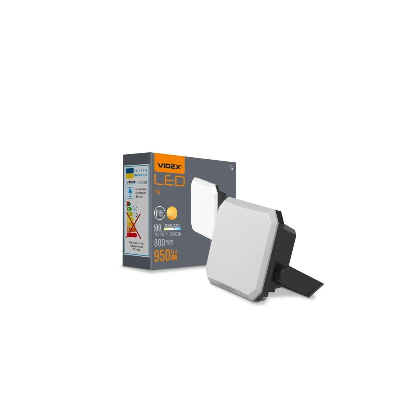 LED-прожектор Videx F3 10W 5000K 220V Black (VLE-F3-0105B)