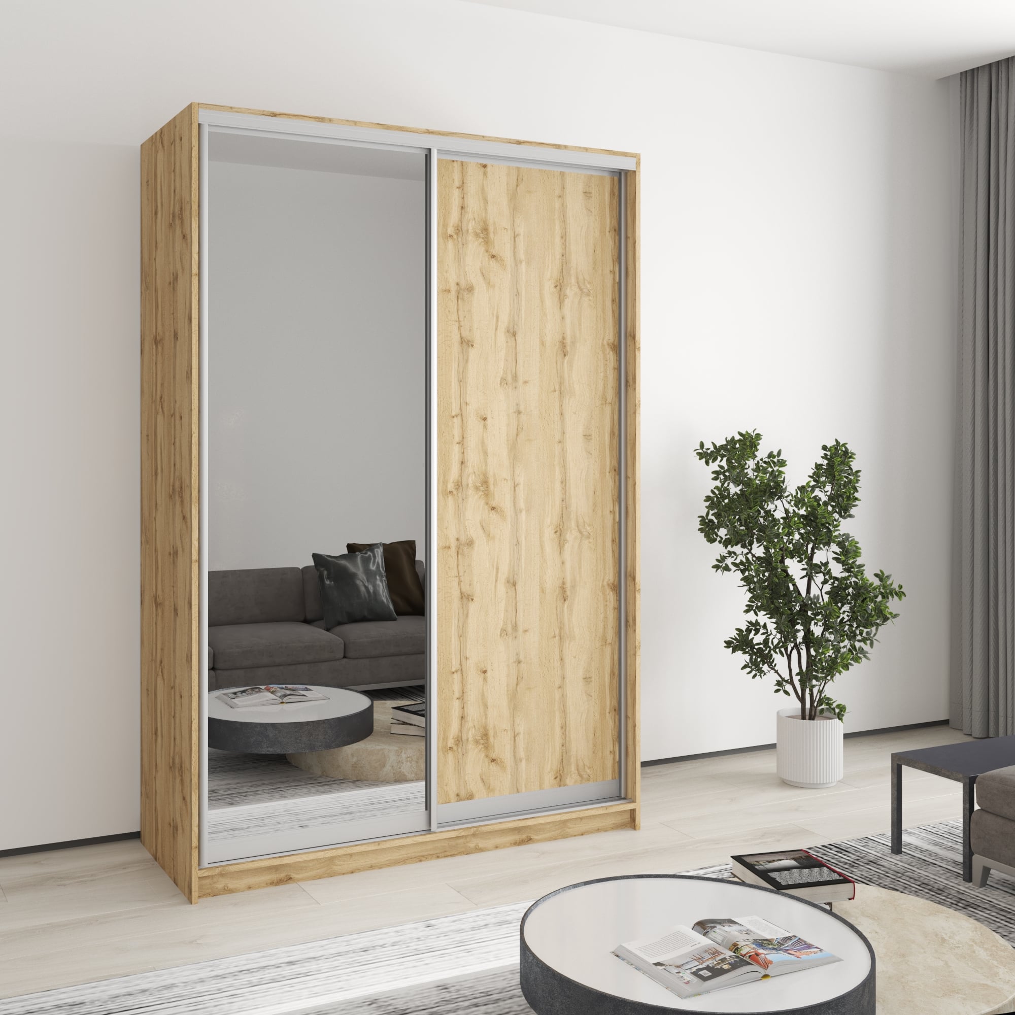 Шкаф-купе двухдверный Mebel Star Стандарт AL MBS-3463 140х45х210 см Дуб тахо (1003795)