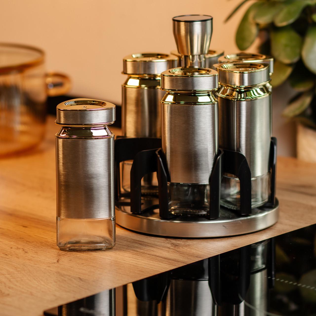 Набор емкостей для специй на подставке 6 баночек по 120 мл (HP1326)