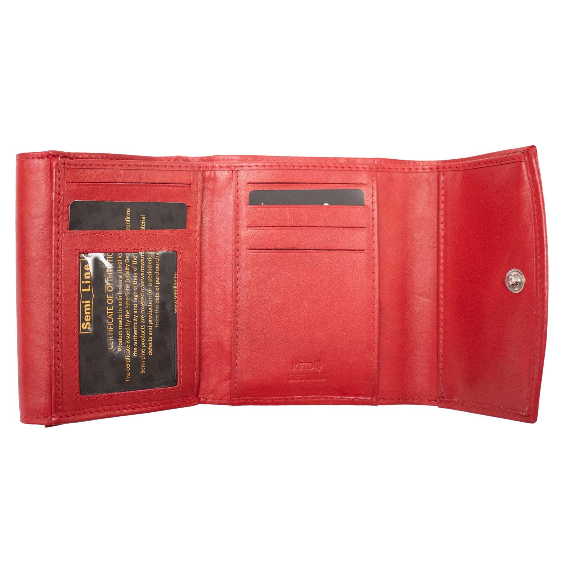 Гаманець жіночий шкіряний SEMI LINE RFID Red (P8274-2) - фото 5