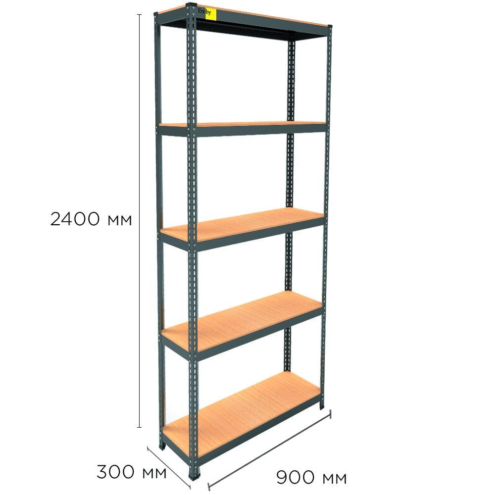 Стеллаж металлический MRL-2400 900x300 Черный (1734934307) - фото 2