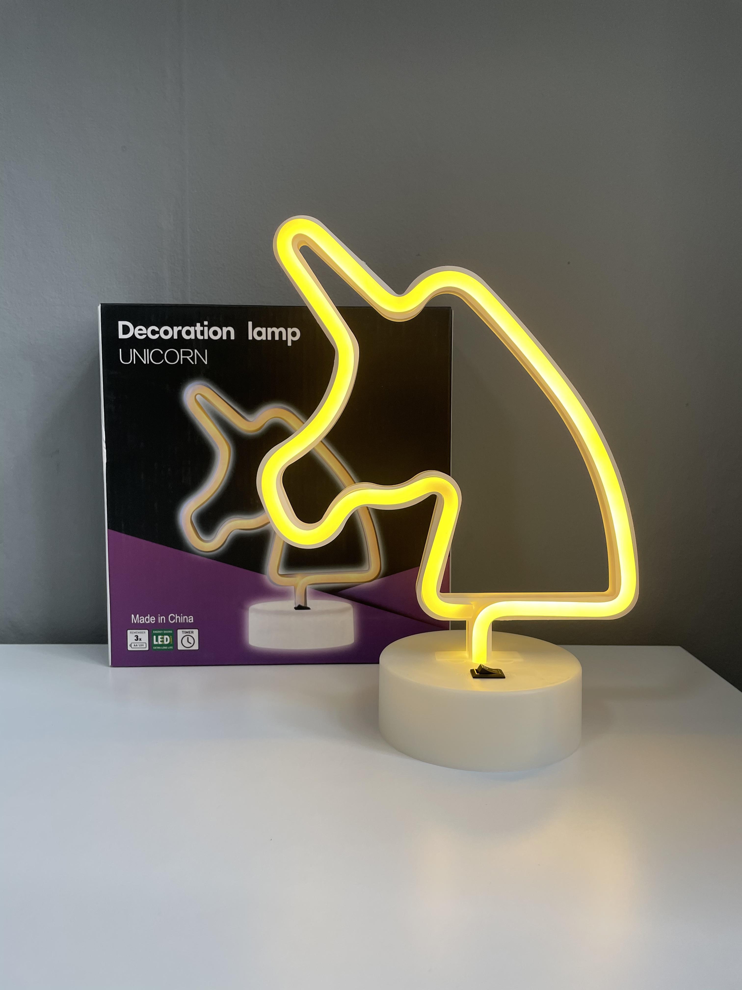 Неоновий нічник Decoration Lamp Unicorn Жовтий - фото 3