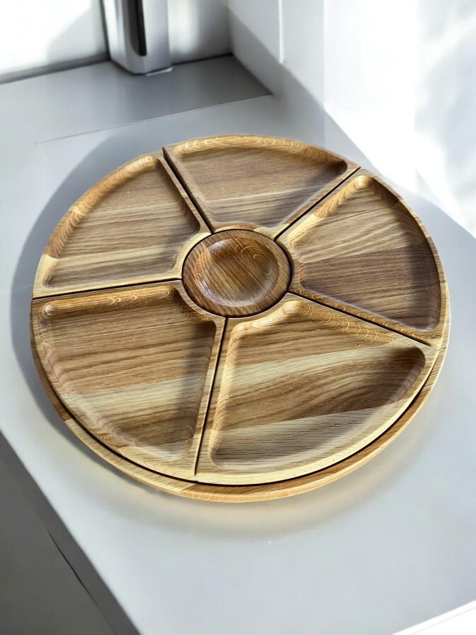 Менажница дубовая 5 секций и соус 35 см (1838572203) - фото 10