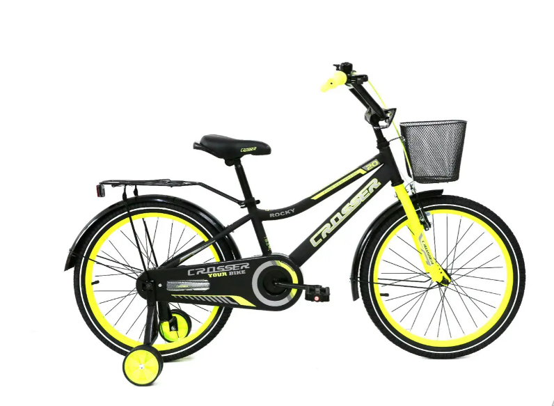 Велосипед ROCKY CROSSER-13 20" з кошиком Жовтий