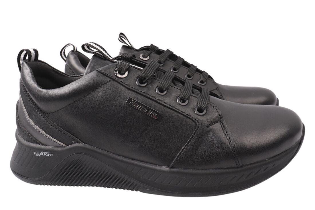 Кроссовки мужские Brionis из кожи на низком ходу на шнуровке р. 42 Черный (98-21DTS)