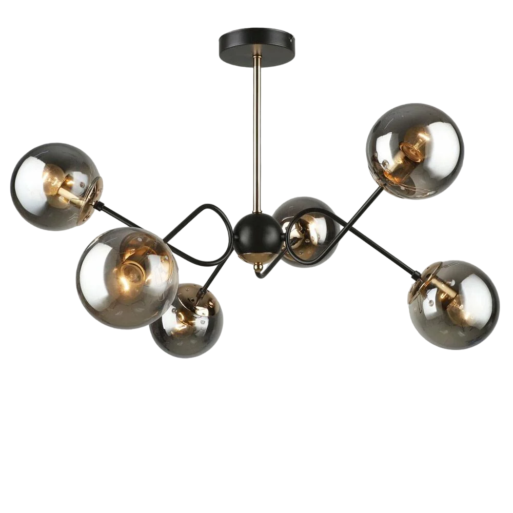 Люстра потолочная Lighthouse SRS-19539/6 в стиле лофт Черно-золотой (88383)
