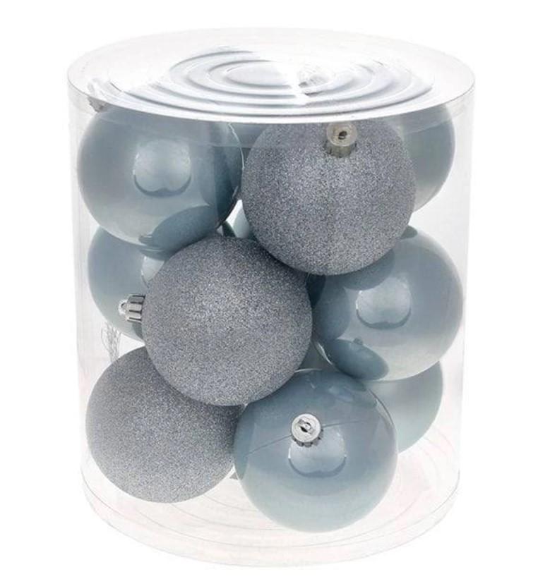 Набор шаров пластиковых новогодних 12 шт. 8 см (13067)