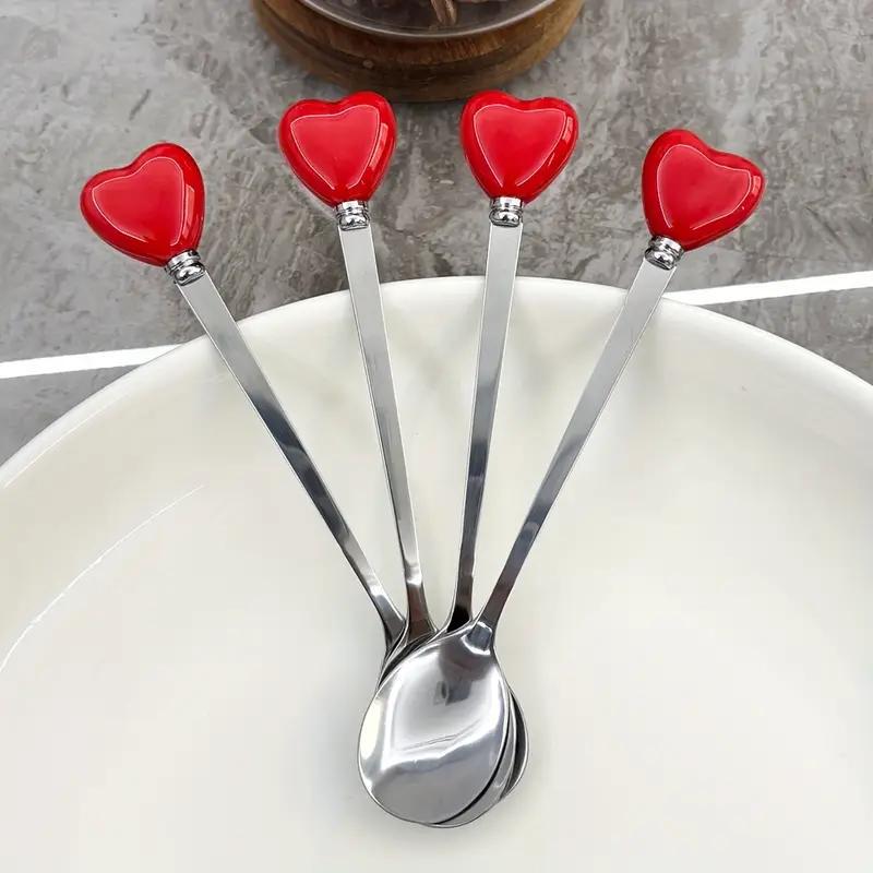 Ложка десертная с сердцем из нержавеющей стали 1 шт. Серебристый с красным (2689612545) - фото 8 Ложка десертная с сердцем из нержавеющей стали 1 шт. Серебристый с красным (2689612545) - фото 8