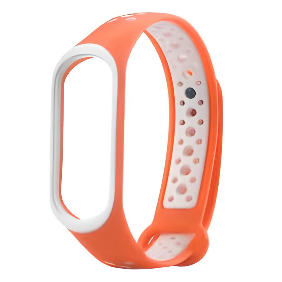 Ремешок для фитнес браслета Xiaomi Mi Band 3 4 Sport Orange/White