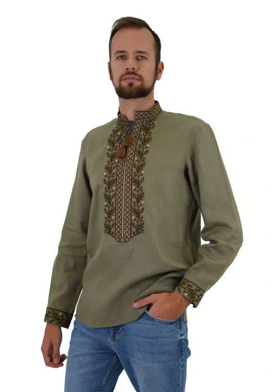 Вышиванка мужская р. 58 Зеленый (432)