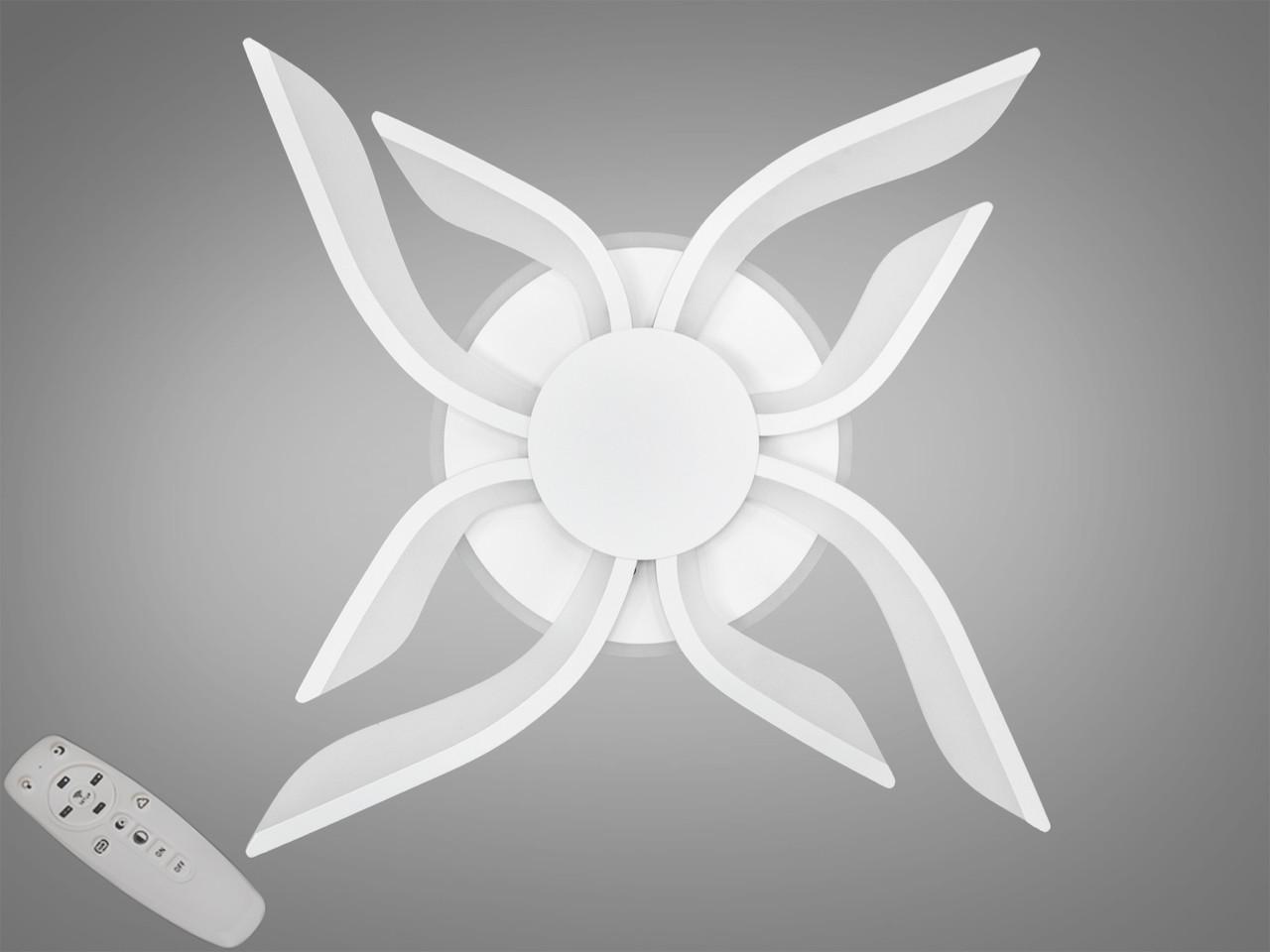 Люстра стельова з димером 2481/4+4WH 3col dim EcoLed світлодіодна 40W