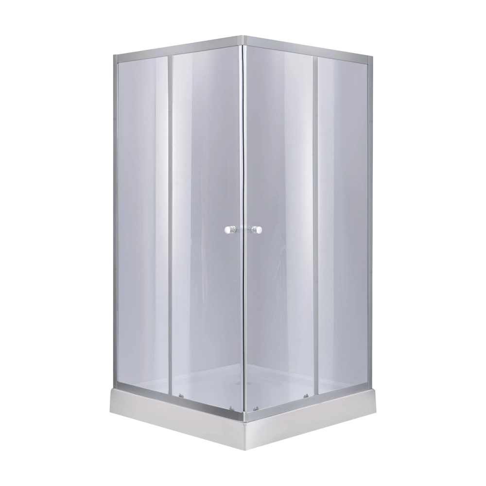 Душова кабіна Lidz WAWEL SC90x90.SAT.LOW.GR скло 4 мм та душовий піддон MAZUR ST 90x90x16 см (48613)