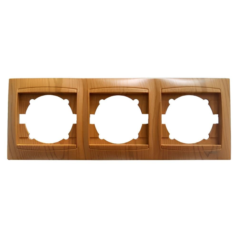 Рамка 3-постовая Lemanso Сакура горизонтальная Ольха (LMR1412)