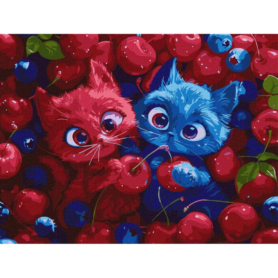 Картина по номерам Ideyka Ягодные пушистики 30x40 см (KHO5143)