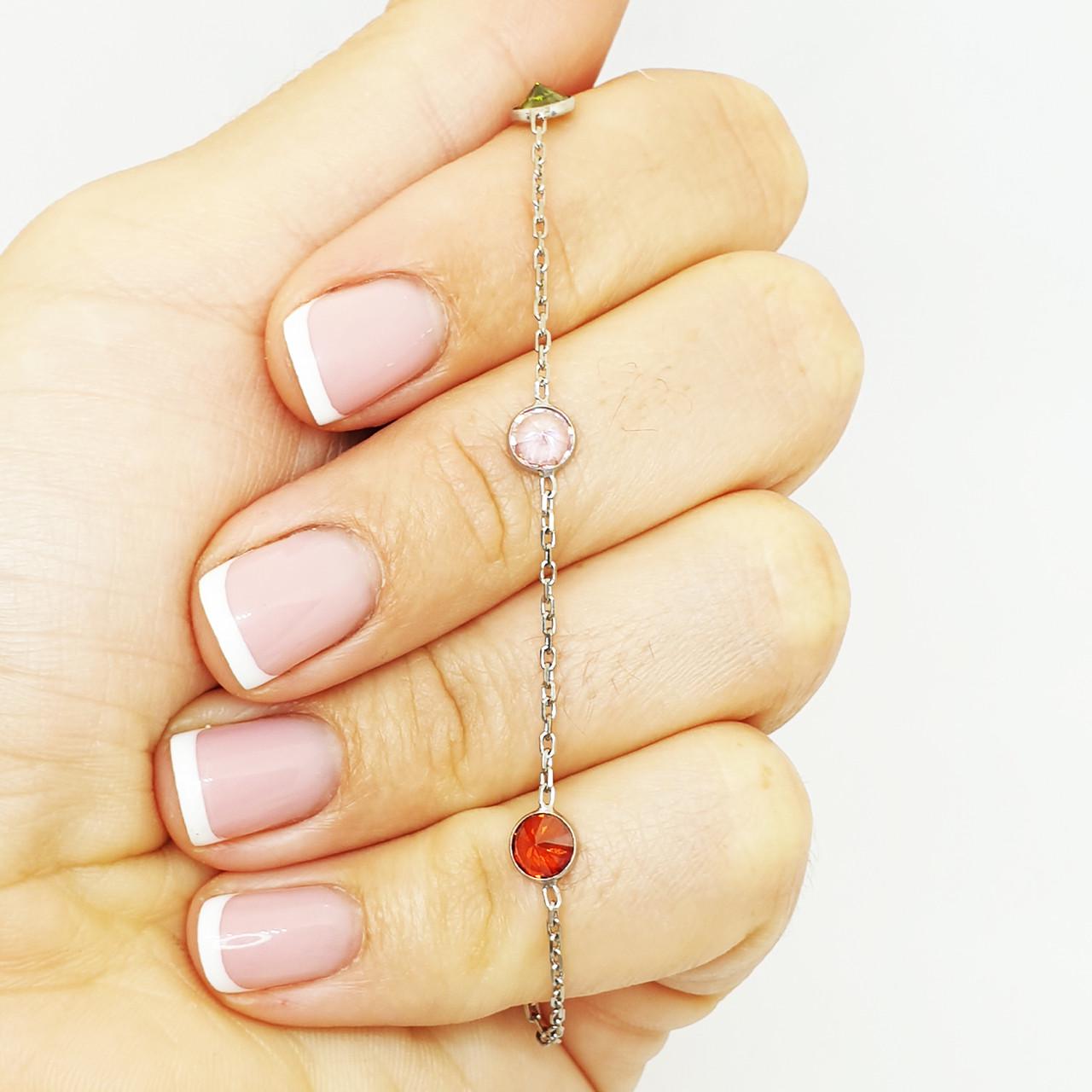 Браслет серебряный с кубическим цирконием р. 17,5-20 2,16 г