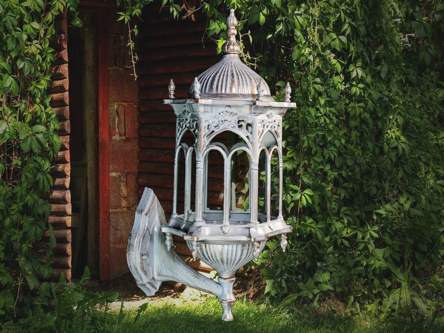 Садовый светильник в классическом стиле Белый/Патина (DJ018-M-W1 WH)