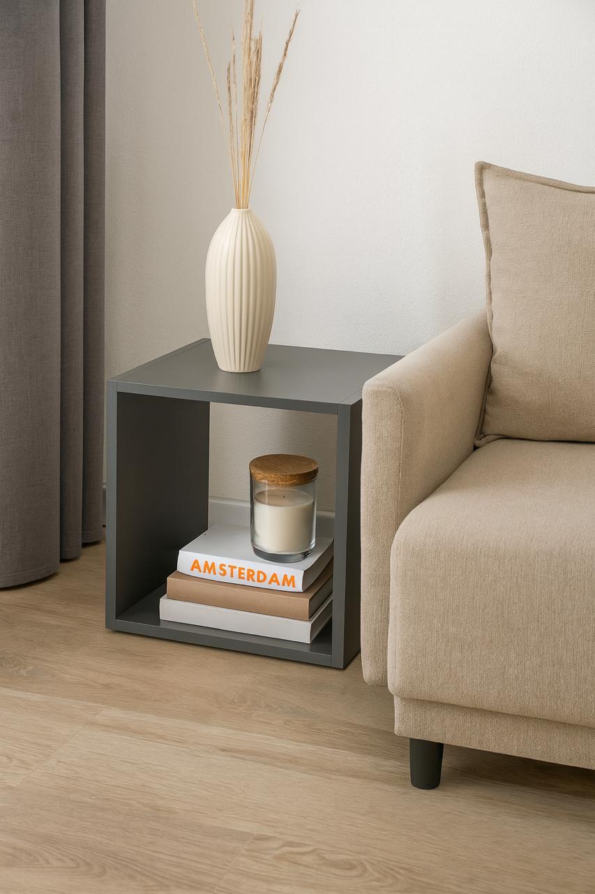 Стелаж настінно-підлоговий модульний MEBLIBUD KUB 1 секція Антрацит (28576892) - фото 2 Стелаж настінно-підлоговий модульний MEBLIBUD KUB 1 секція Антрацит (28576892) - фото 2