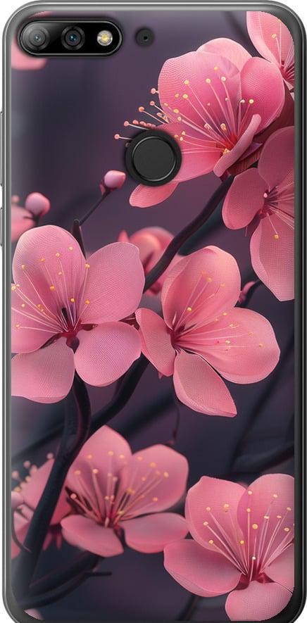 Чехол на Huawei Y7 Prime 2018 Пурпурная сакура (6075u-1509-42517)