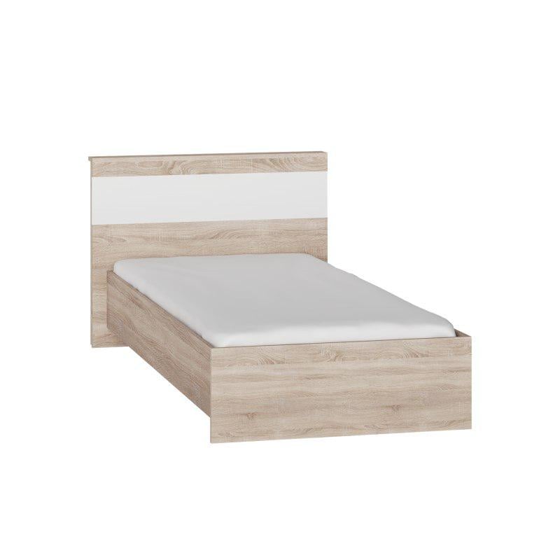 Односпальне ліжко Everest Соната 900 90x200 см Дуб сонома​​​​​​​/Білий