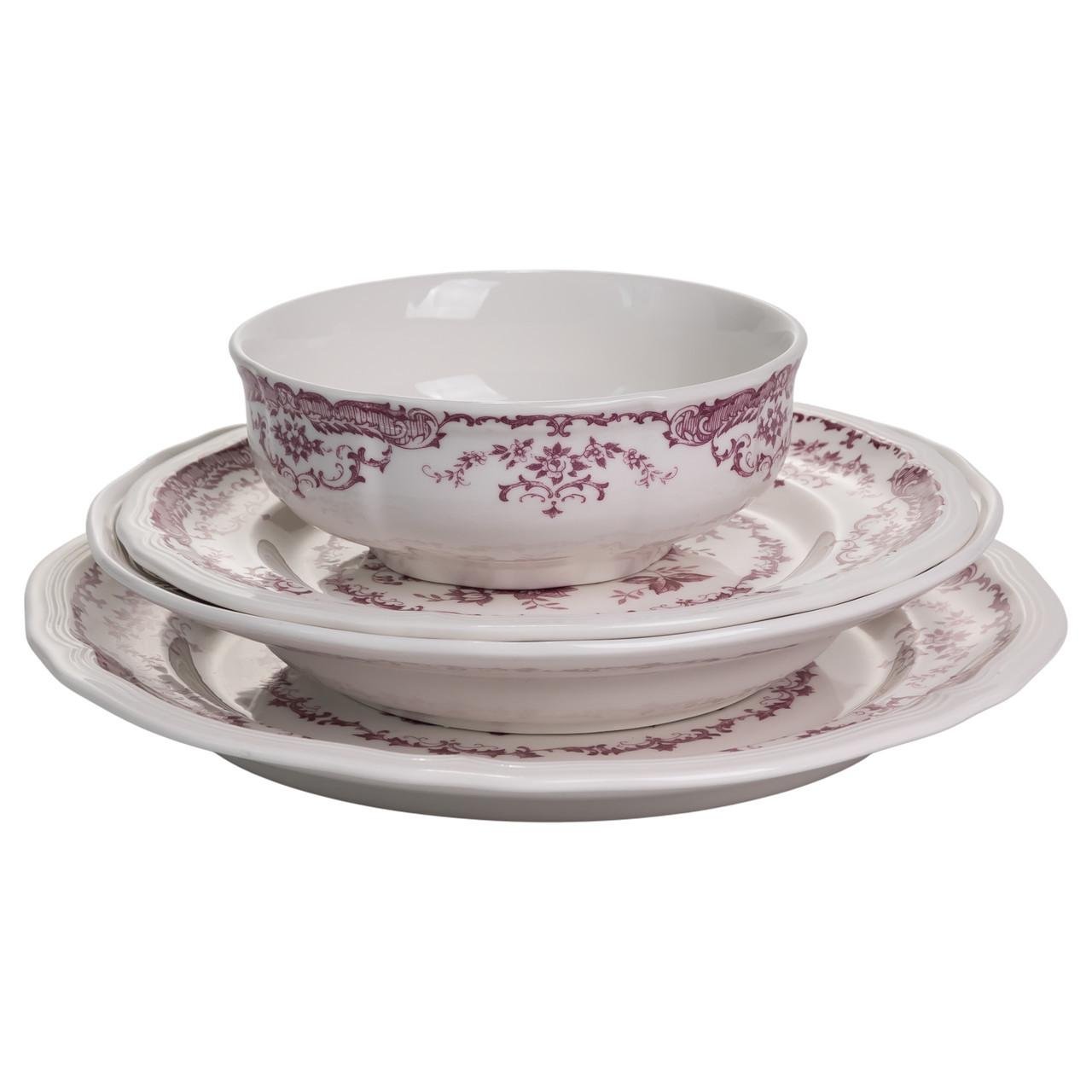 Столовый набор посуды тарелок Bissi 16 штук на 4 персоны фарфоровый обеденный Розовый (YY78-2A) - фото 3 Столовый набор посуды тарелок Bissi 16 штук на 4 персоны фарфоровый обеденный Розовый (YY78-2A) - фото 3