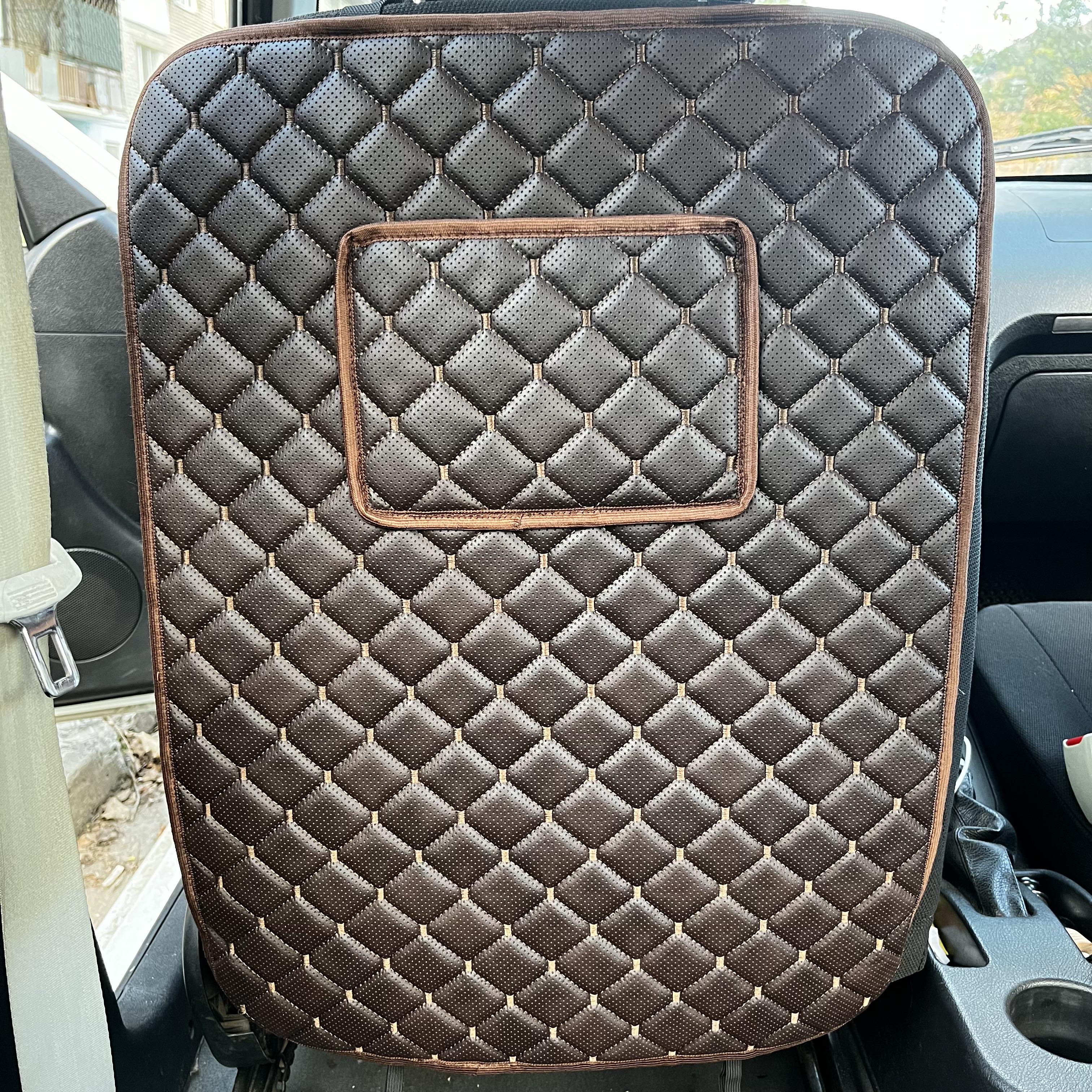 Накидка захисна на спинку переднього сидіння автомобіля з екошкіри 60x45 см з одним карманом Чорний (29882955) - фото 1