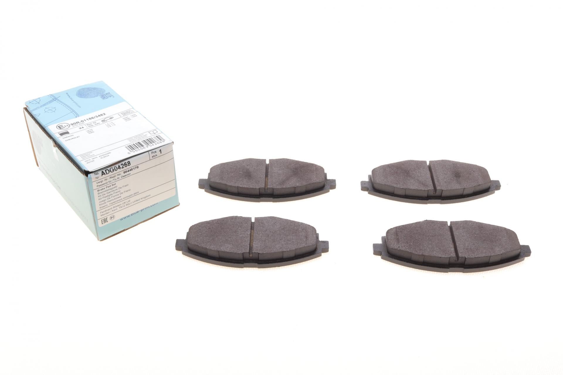 Тормозные колодки передние BLUE PRINT для Daewoo Lanos/Matiz 98- (ADG04268)