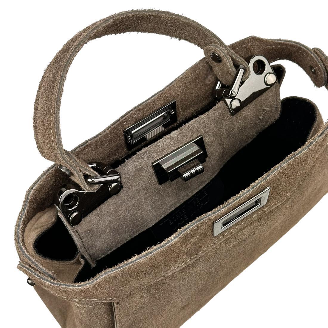 Жіноча сумка крос-боді Royal Bag F-IT-4442T замшева Тауn (8073) - фото 2 Жіноча сумка крос-боді Royal Bag F-IT-4442T замшева Тауn (8073) - фото 2