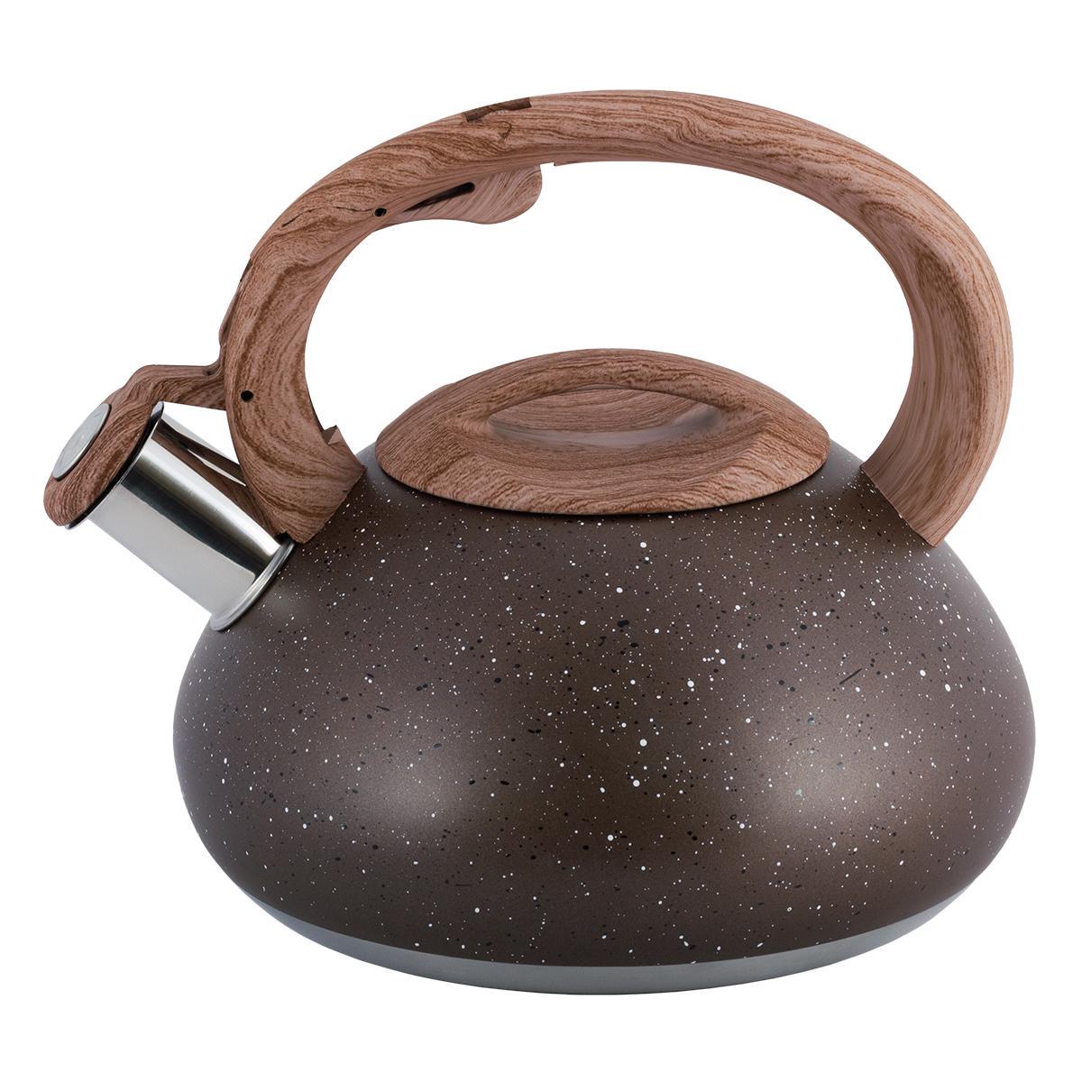 Чайник Kamille Vizo зі свистком для індукційних плит 2,5 л Коричневий Чайник Kamille Vizo зі свистком для індукційних плит 2,5 л Коричневий