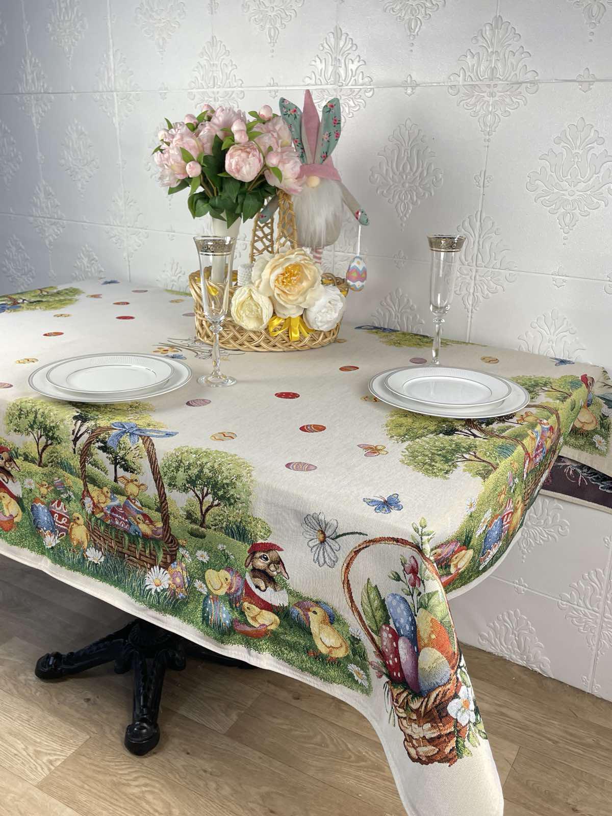 Скатерть пасхальная гобеленовая Milano cod 007 140x180 см (CN38033)