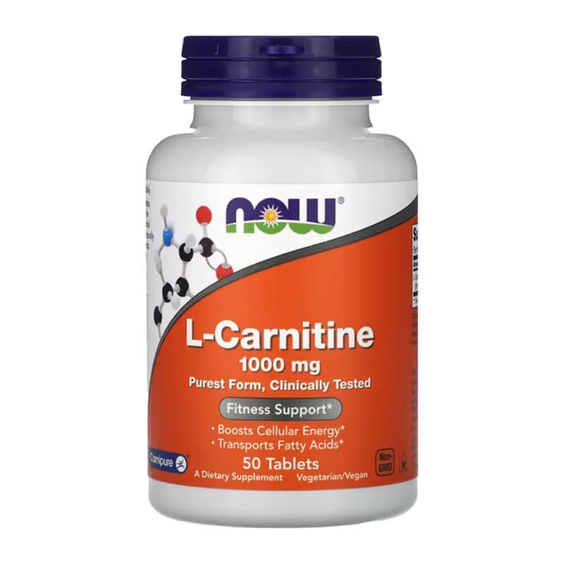 Карнитин NOW L-Carnitine 1000 мг Purest Form 50 капс. (10743-01)