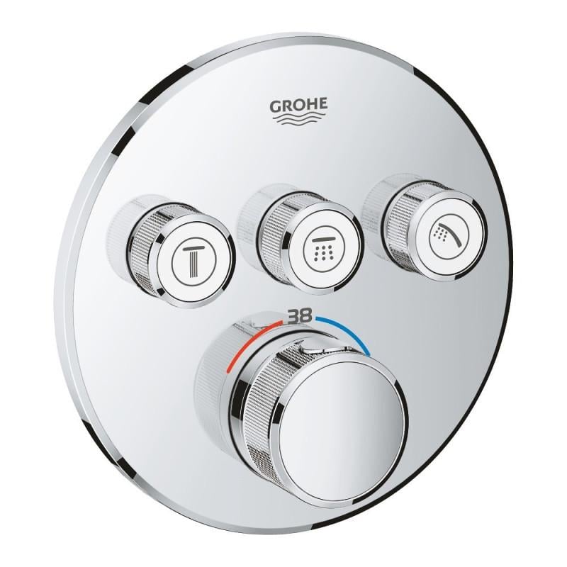 Смеситель термостатический для ванны Grohe Grohtherm SmartControl 29121000 на 3 выхода Хром (55980)