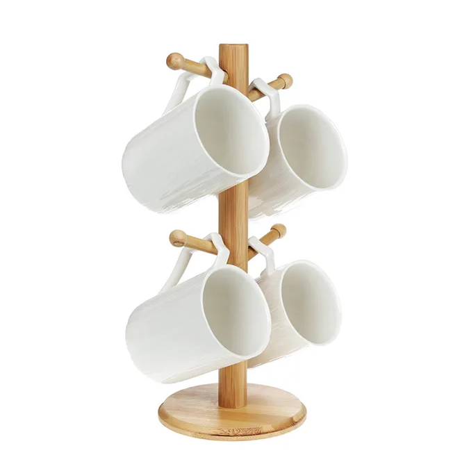 Набор фарфоровых чашек на подставке Flora Naturel 355 мл 4 шт 31936